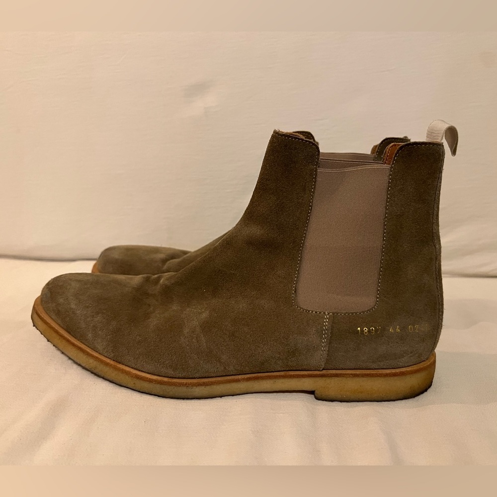 Common Projects Taupe Suede Chelsea Boots
